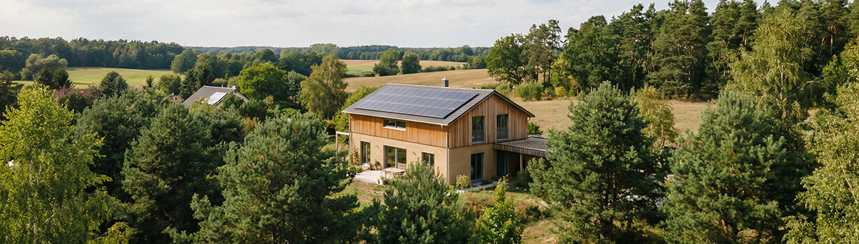 Haus mit PV-Anlage in Brandenburg